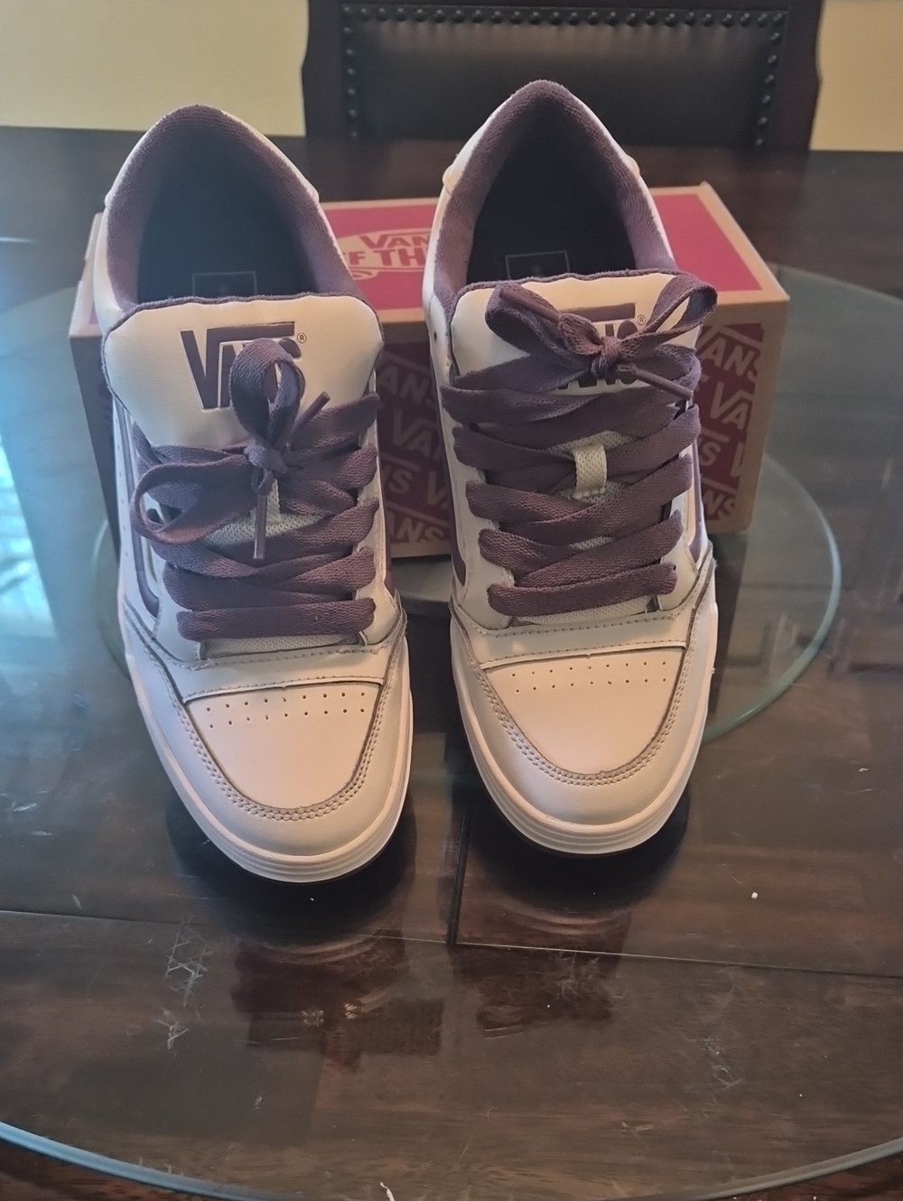 Vans Low Top Sneakers in Pale Pink and Deep Plum